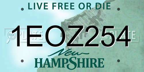 1EOZ254 New Hampshire License Plate