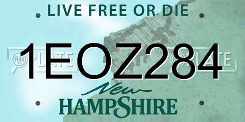 1EOZ284 New Hampshire License Plate