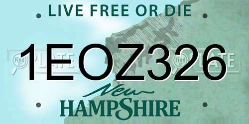 1EOZ326 New Hampshire License Plate