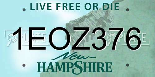 1EOZ376 New Hampshire License Plate