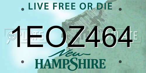 1EOZ464 New Hampshire License Plate