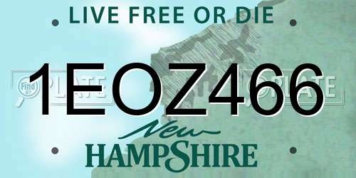 1EOZ466 New Hampshire License Plate