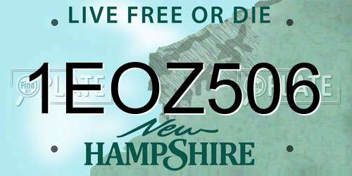 1EOZ506 New Hampshire License Plate