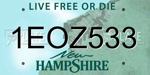 1EOZ533 New Hampshire License Plate