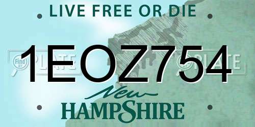 1EOZ754 New Hampshire License Plate