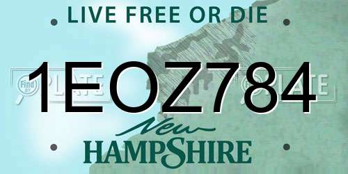 1EOZ784 New Hampshire License Plate