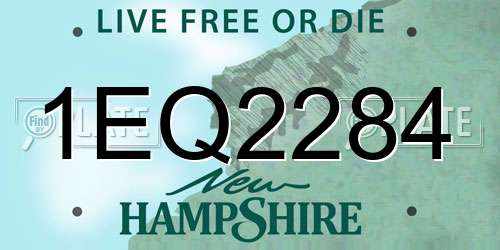 1EQ2284 New Hampshire License Plate