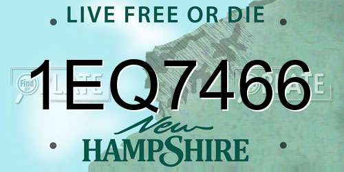 1EQ7466 New Hampshire License Plate