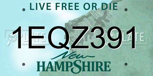 1EQZ391 New Hampshire License Plate
