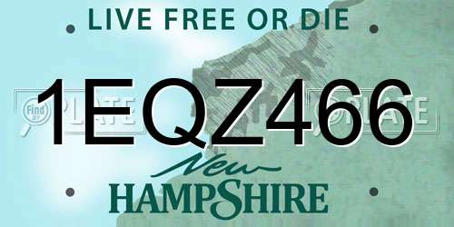 1EQZ466 New Hampshire License Plate