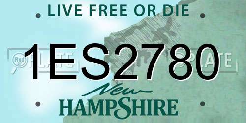 1ES2780 New Hampshire License Plate