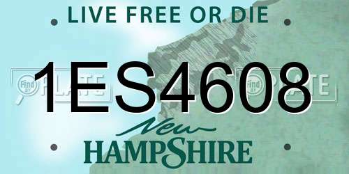 1ES4608 New Hampshire License Plate