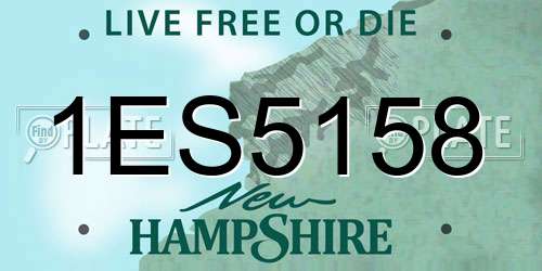 1ES5158 New Hampshire License Plate