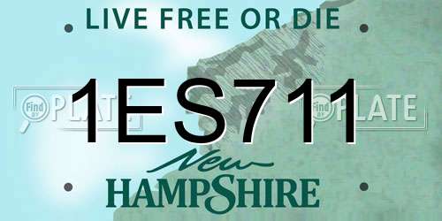 1ES711 New Hampshire License Plate