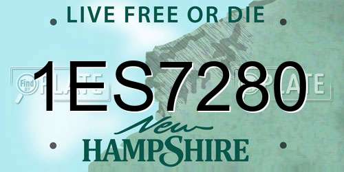 1ES7280 New Hampshire License Plate