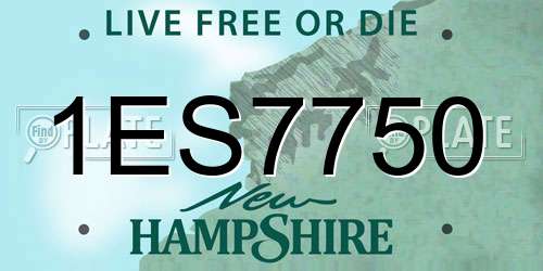 1ES7750 New Hampshire License Plate