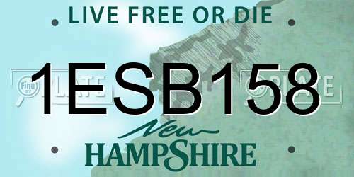1ESB158 New Hampshire License Plate