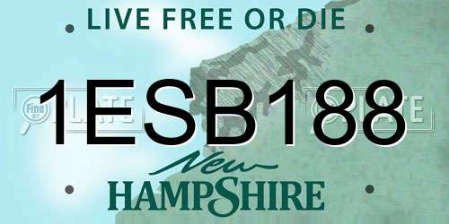 1ESB188 New Hampshire License Plate