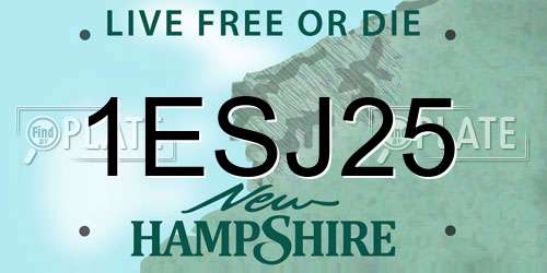 1ESJ25 New Hampshire License Plate