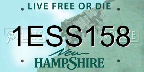 1ESS158 New Hampshire License Plate