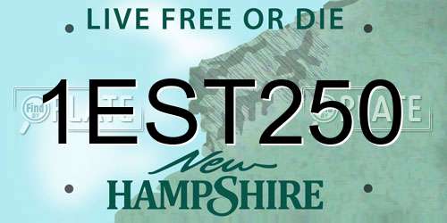 1EST250 New Hampshire License Plate