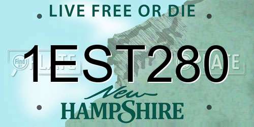 1EST280 New Hampshire License Plate