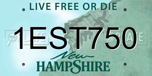 1EST750 New Hampshire License Plate