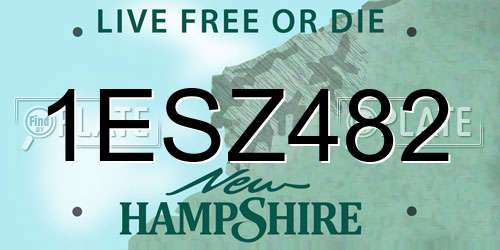 1ESZ482 New Hampshire License Plate
