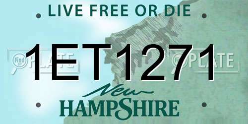 1ET1271 New Hampshire License Plate
