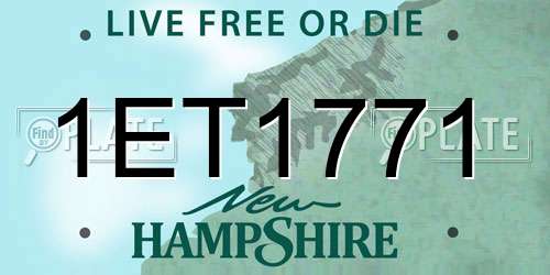 1ET1771 New Hampshire License Plate