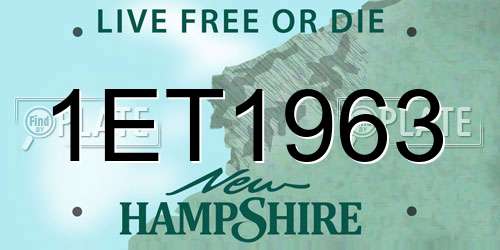 1ET1963 New Hampshire License Plate