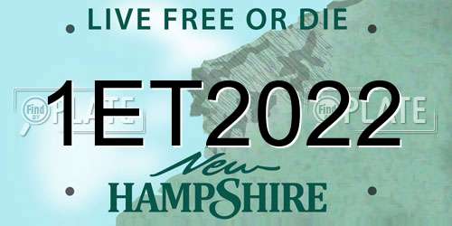 1ET2022 New Hampshire License Plate