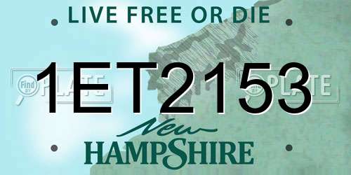 1ET2153 New Hampshire License Plate