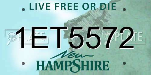 1ET5572 New Hampshire License Plate