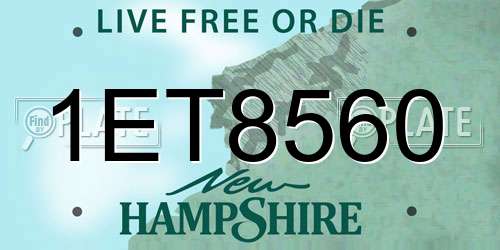 1ET8560 New Hampshire License Plate