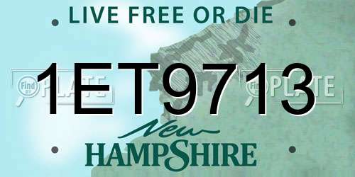 1ET9713 New Hampshire License Plate