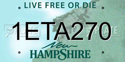 1ETA270 New Hampshire License Plate
