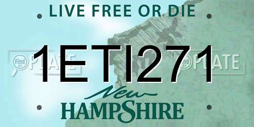 1ETI271 New Hampshire License Plate