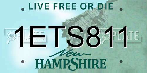 1ETS811 New Hampshire License Plate