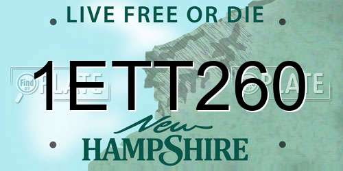 1ETT260 New Hampshire License Plate