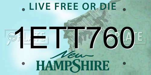 1ETT760 New Hampshire License Plate