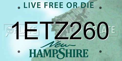 1ETZ260 New Hampshire License Plate