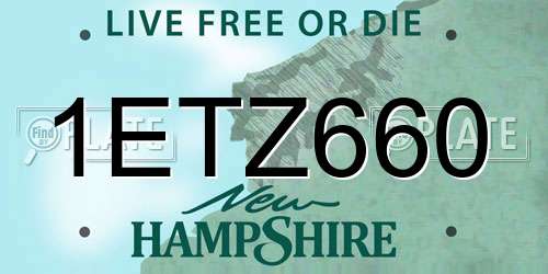 1ETZ660 New Hampshire License Plate