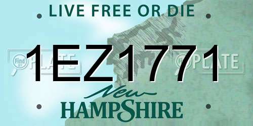 1EZ1771 New Hampshire License Plate