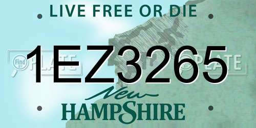 1EZ3265 New Hampshire License Plate