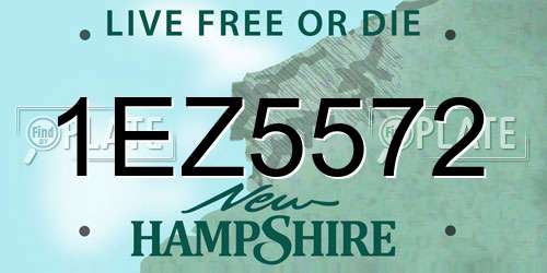 1EZ5572 New Hampshire License Plate