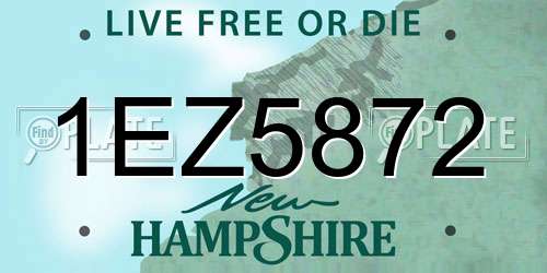 1EZ5872 New Hampshire License Plate
