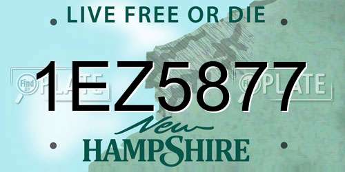 1EZ5877 New Hampshire License Plate