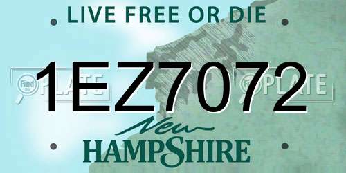 1EZ7072 New Hampshire License Plate