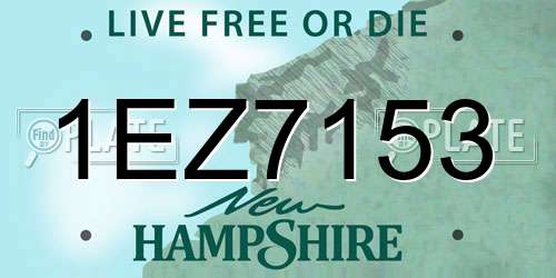 1EZ7153 New Hampshire License Plate